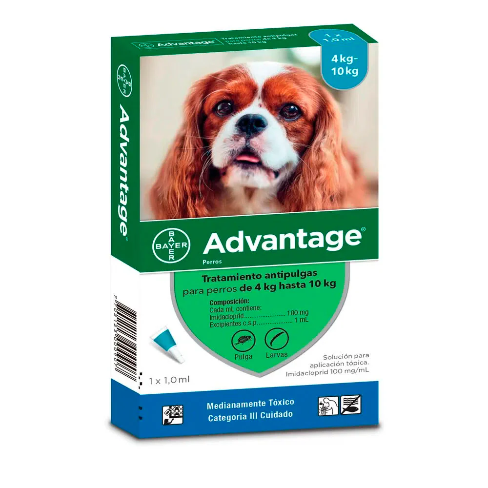 Medicamento Perro Advantage 1 Ml Perros De 4 A 10 Kg