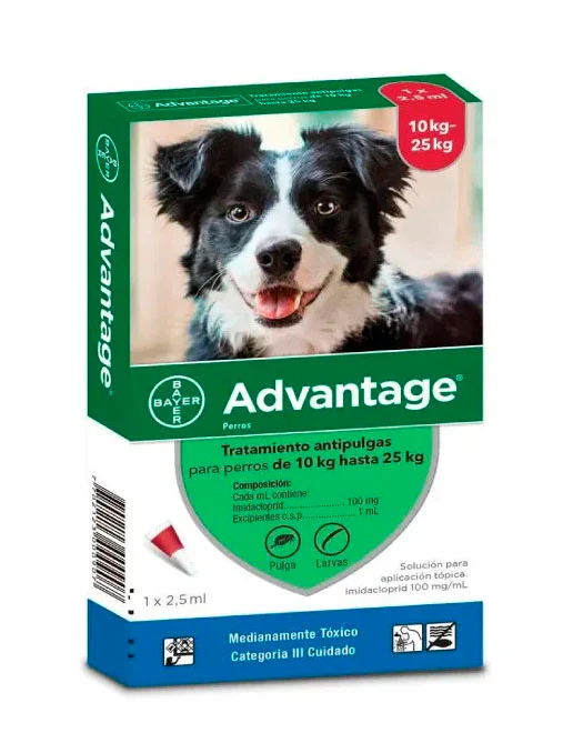 Medicamento Para Perro Advantage 2.5 Ml De 10 A 25 Kg