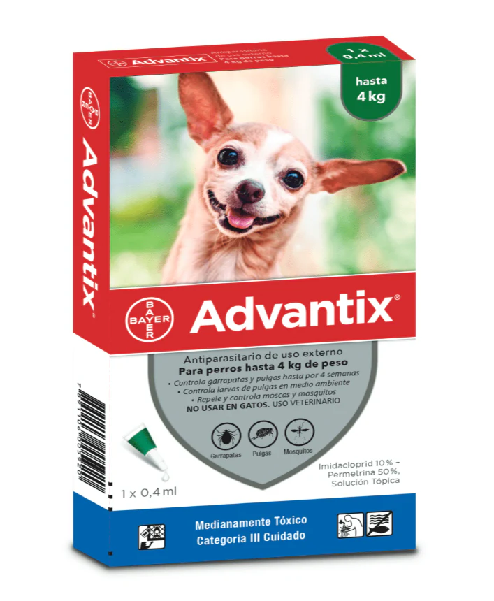 Antipulgas Y Garrapatas Para Perro Advantixentre 0 - 4 Kg