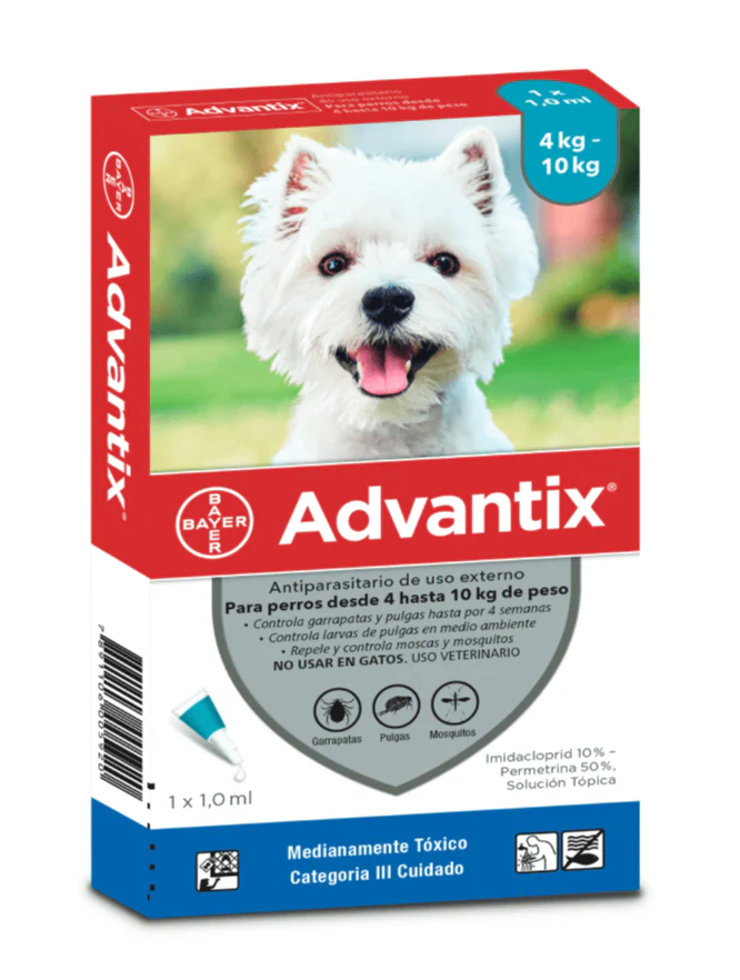Antipulgas Y Garrapatas Para Perro Advantix Entre 4 - 10 Kg