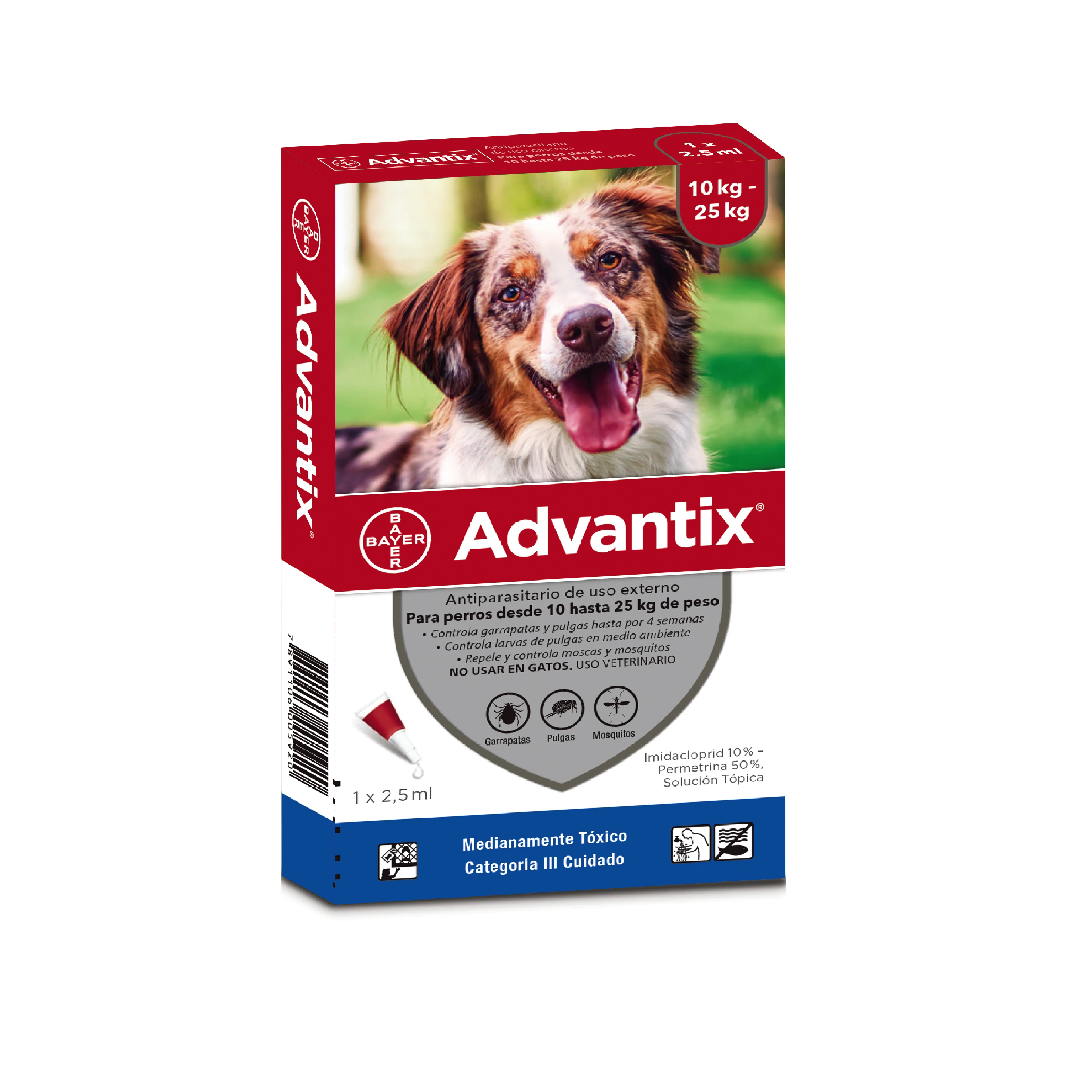Antipulgas Y Garrapatas Para Perro Advantix 10 A 25 Kilos