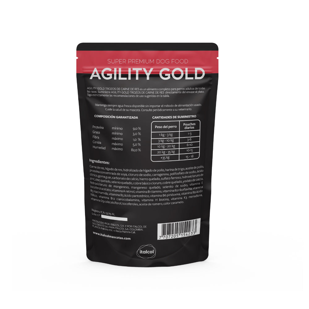 Comida Húmeda Perro Agility Gold Pouch Trozos De Carne 100 G - Image 2