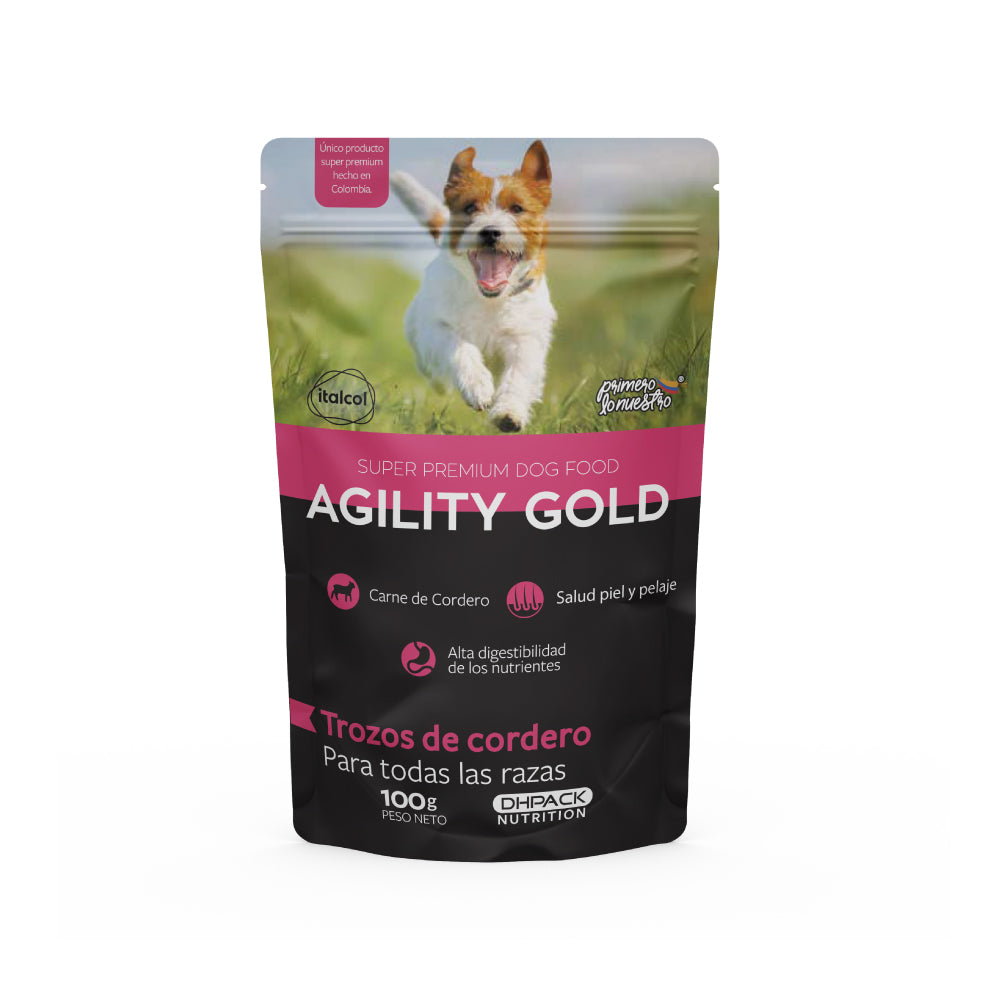 Comida Húmeda Para Perro Agility Gold Pouch Cordero 100g