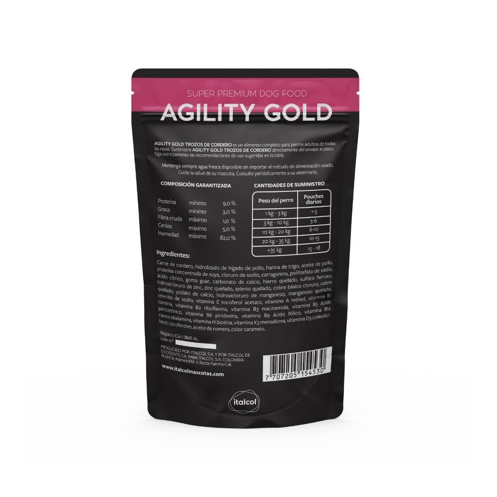 Comida Húmeda Para Perro Agility Gold Pouch Cordero 100g - Image 2