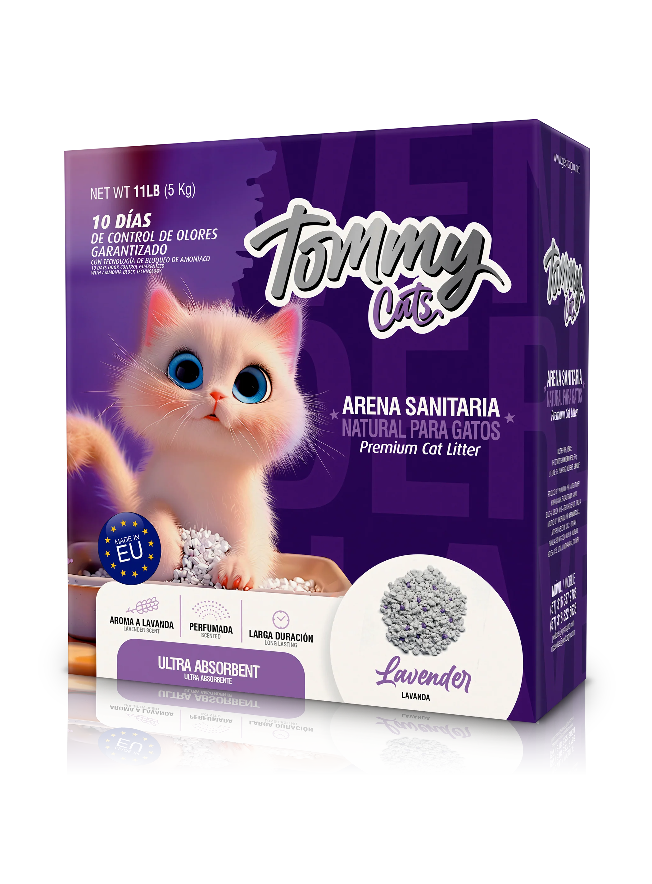Arena Sanitaria Tommy Cats Lavanda X 5Kg