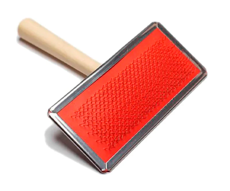 Cepillo Para Perro Slicker Con Mango De Madera 15 Cm L