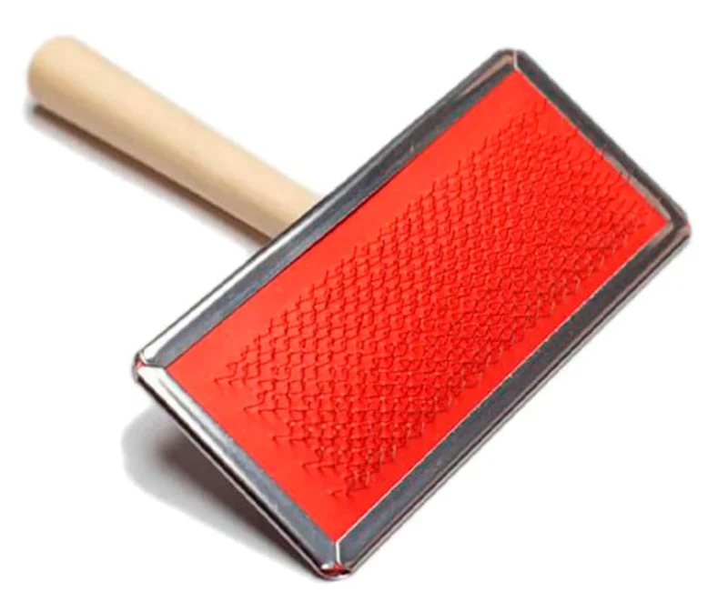 Cepillo Para Perro Slicker Con Mango De Madera 18 Cm Xl