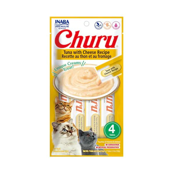 Snack Para Gato Churu Sabor A Atún Con Queso X 4 Und