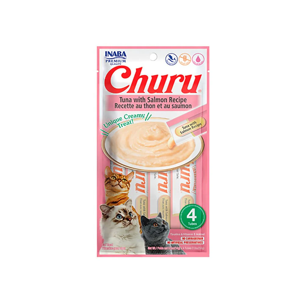 Snack Para Gato Churu Sabor Atún Y Salmón 4 Und