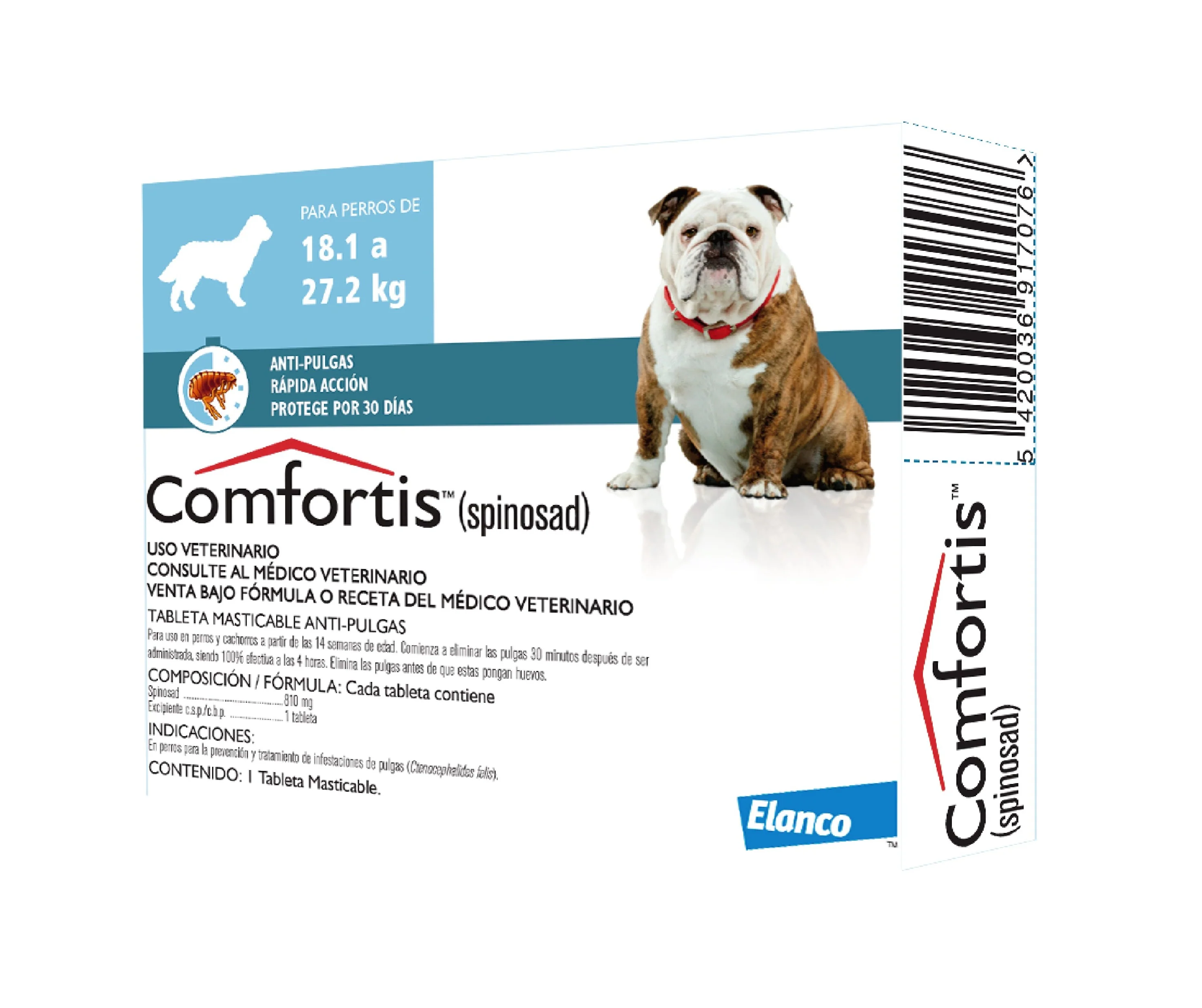 Antipulgas Y Garrapatas Perro Comfortis De 18.1 A 27.2 Kg