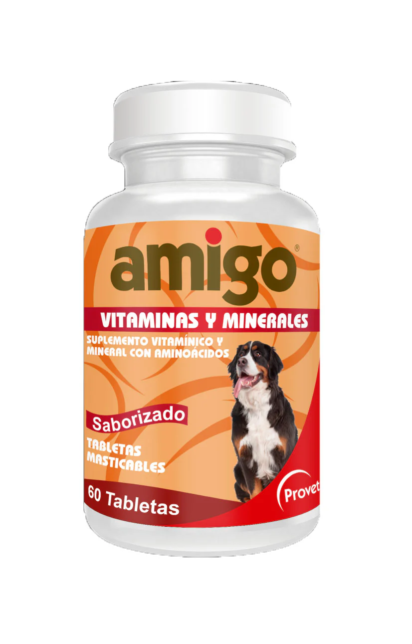 Medicamento Perro Amigo Vitaminas Y Minerales Fco X 60 Tab