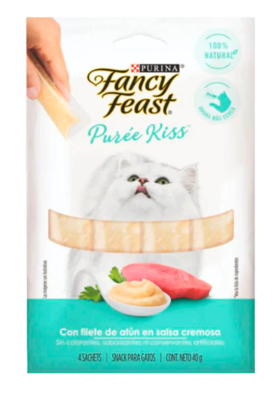 Comida Húmeda Para Gato Fancy Feast Puree Kiss Con Atún 40g