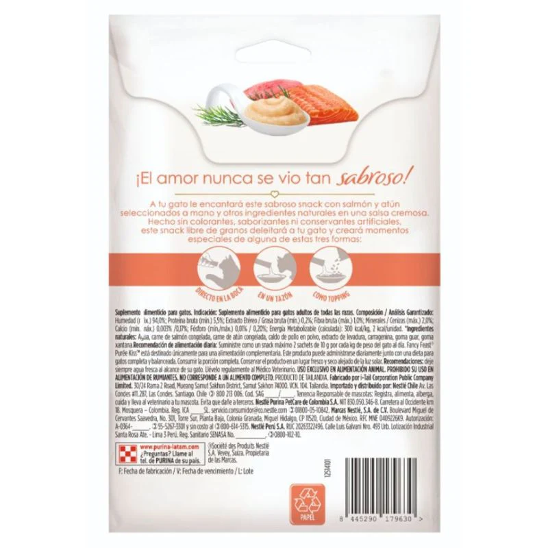 Comida Húmeda Para Gato Fancy Feast Puree Kiss atun - Image 2