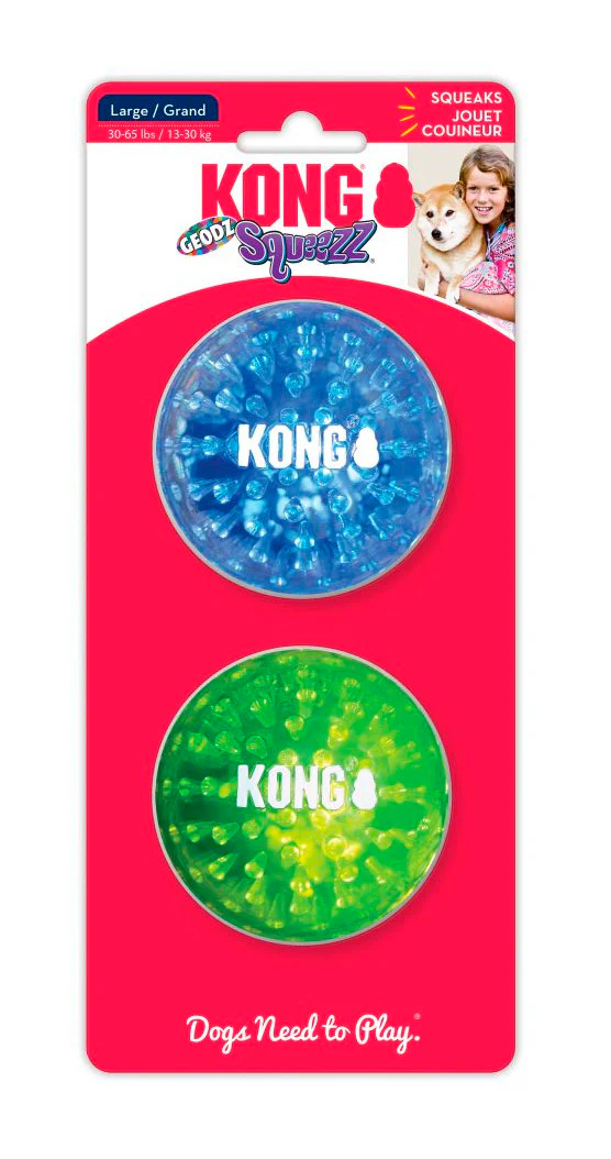 Juguete Kong Para Perro Squezz Geodz Pelota Large X 2 Und