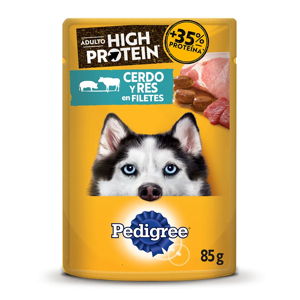 Comida Húmeda Pedigree Pouch High Protein Cerdo y res 85g
