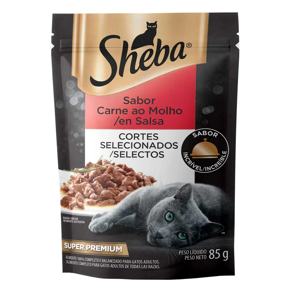 Comida Húmeda Para Gato Adulto Sheba Pouch Carne 85 g