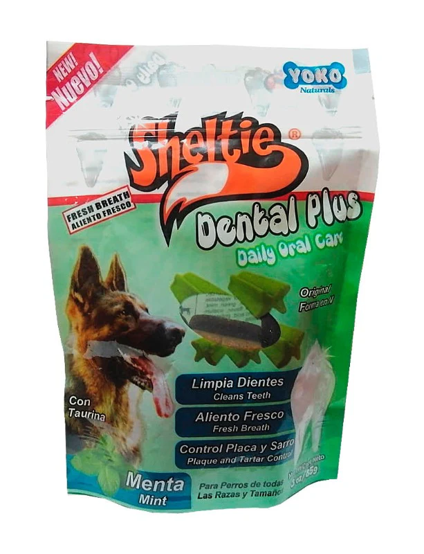 Snack Para Perro Sheltie Dental Plus Menta 85 Gr