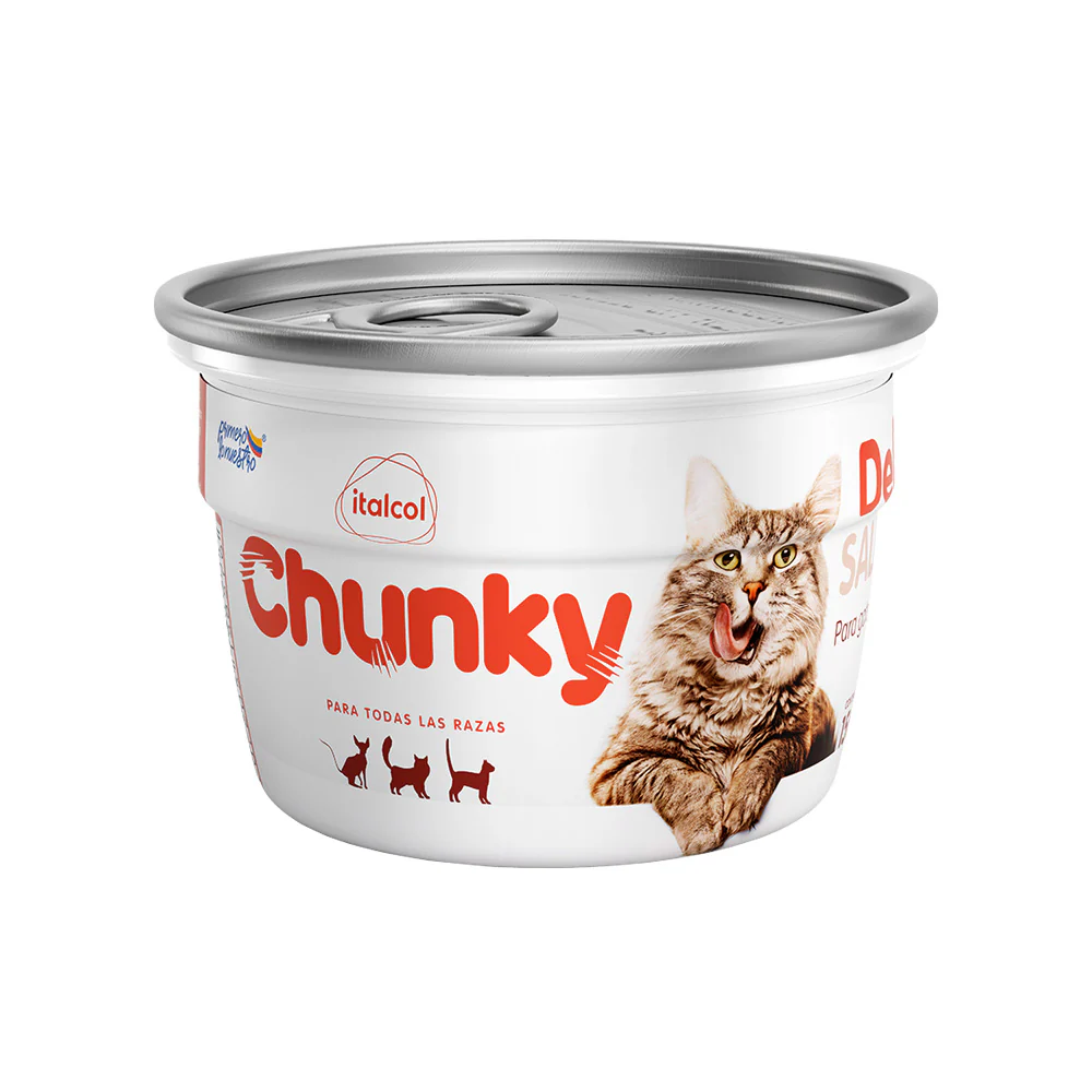 Comida Húmeda Para Gato Chunky Delicat Salmon Pote 156g