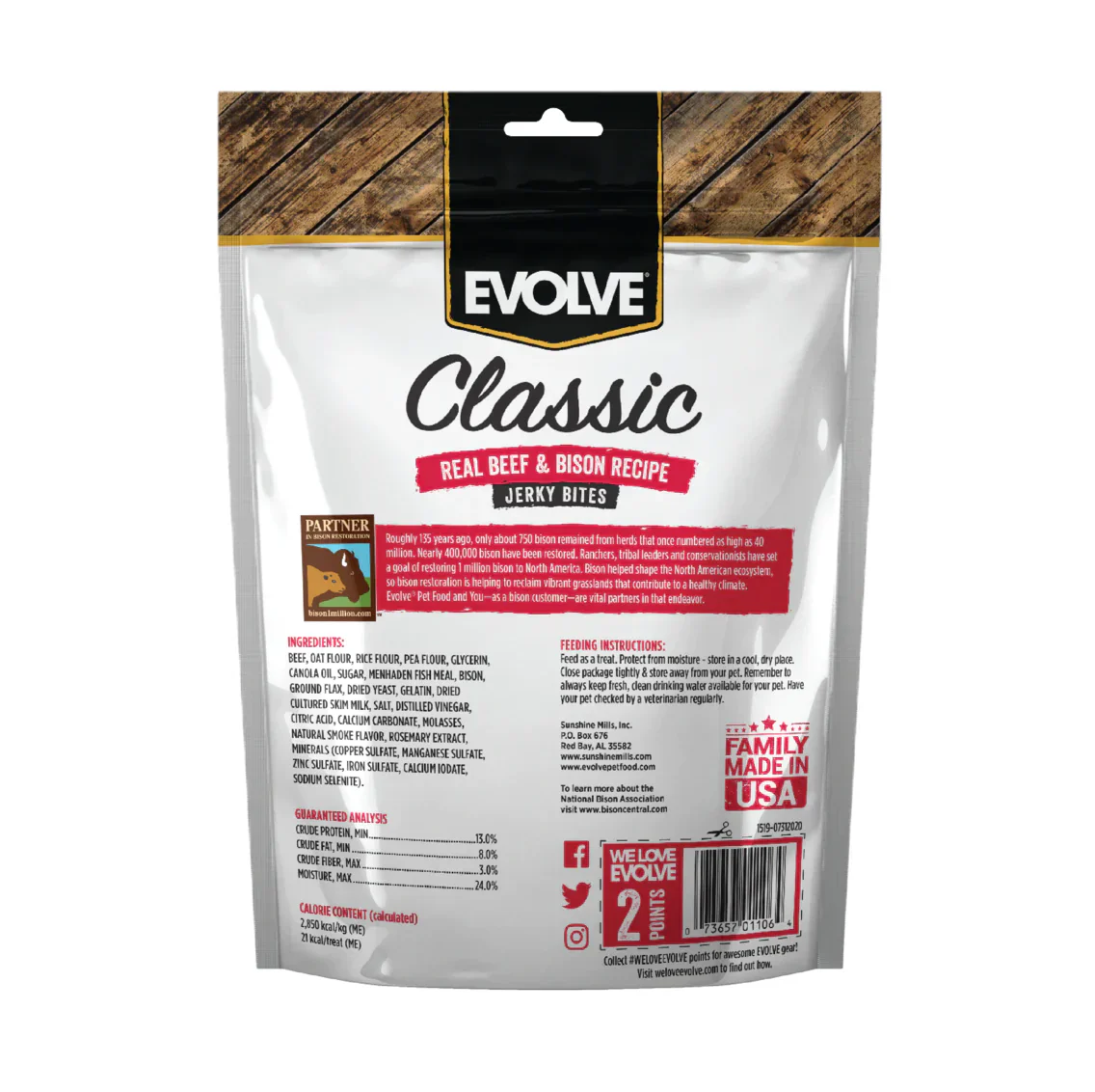Snack Para Perro Evolve Dog Class Jerky Bison 340 Gr - Image 2