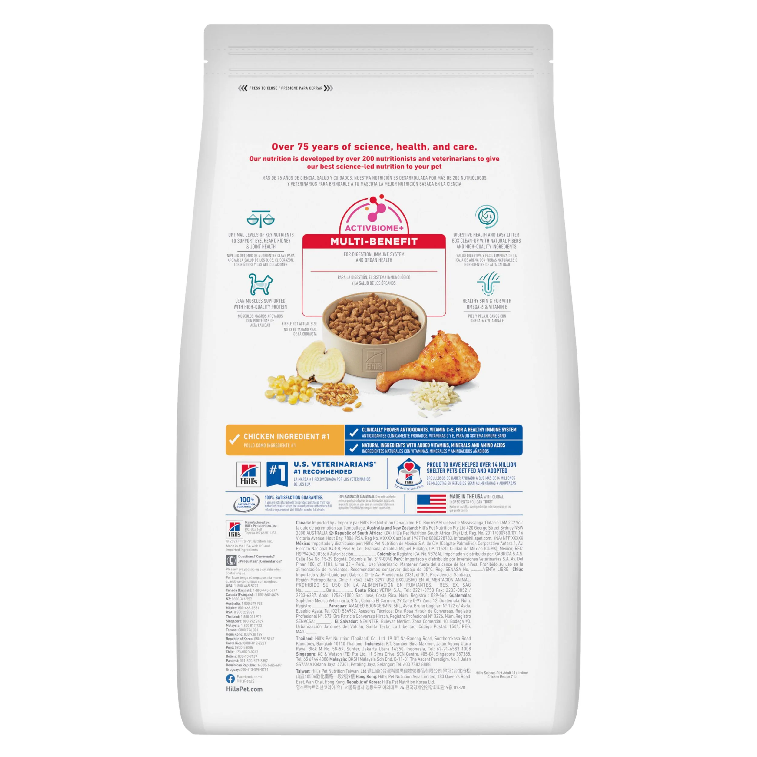 Comida para gato Hills Adultos 11+ Indoor 3.5 Lbs - Image 2
