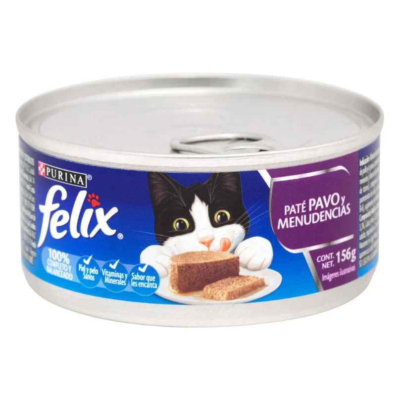 Comida Húmeda Para Gato Felix Lata Pate De Pavo