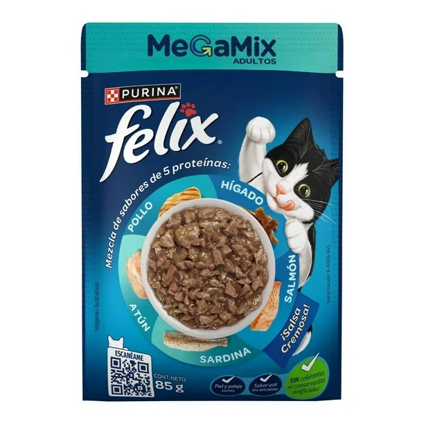 Felix Pouch Adulto Megamix  X 85G