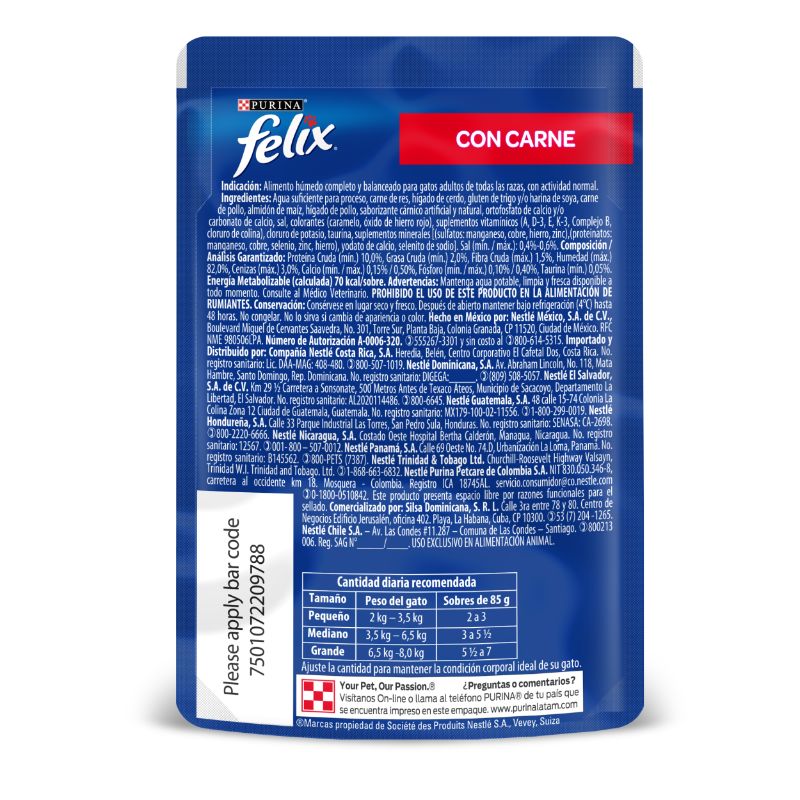 Comida Húmeda Para Gato Adulto Felix Pouch Carne 85 Gr - Image 2