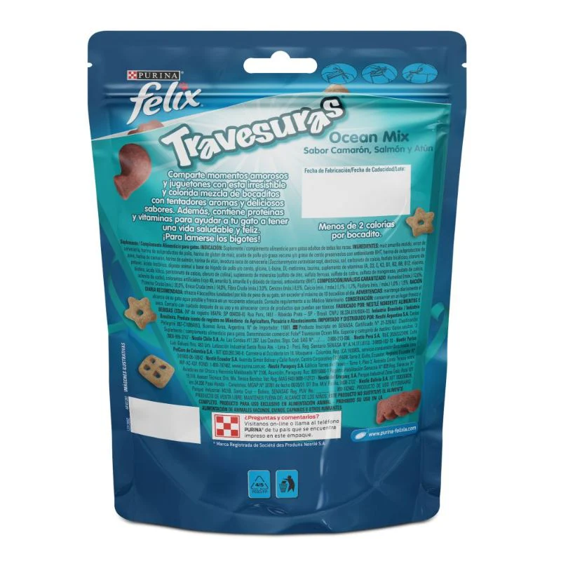 Snack Para Gato Felix Travesuras Ocean Mix X 60 Gr - Image 2