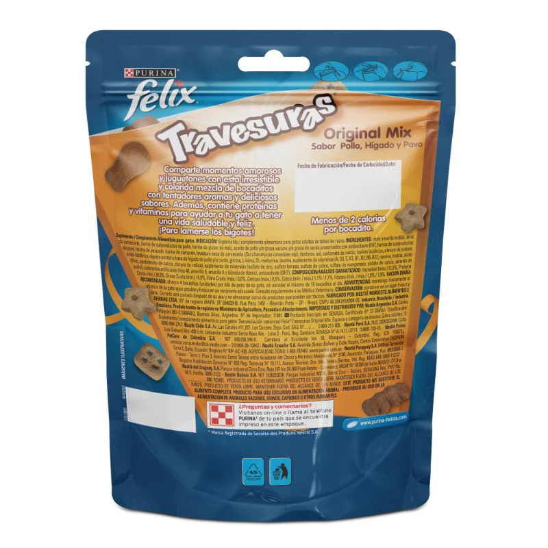 Snack Para Gato Felix Travesuras Original Mix X 60 Gr - Image 2
