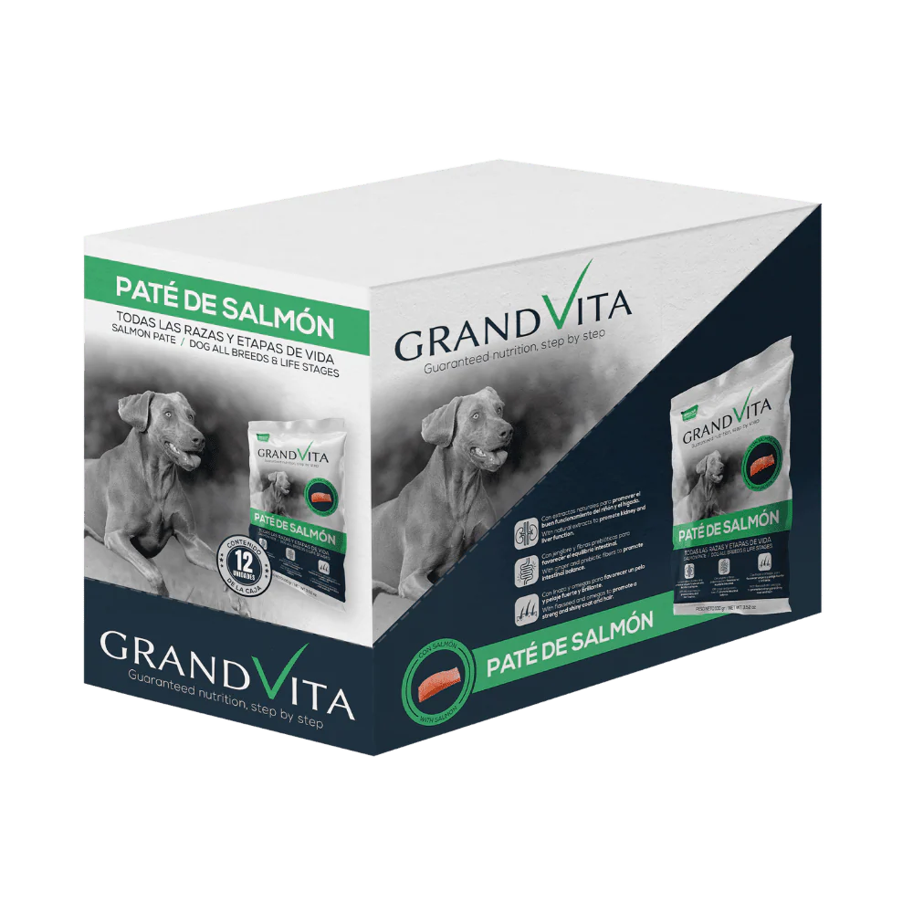 Grand Vita Perro Paté Salmón 100 G X 12 Und