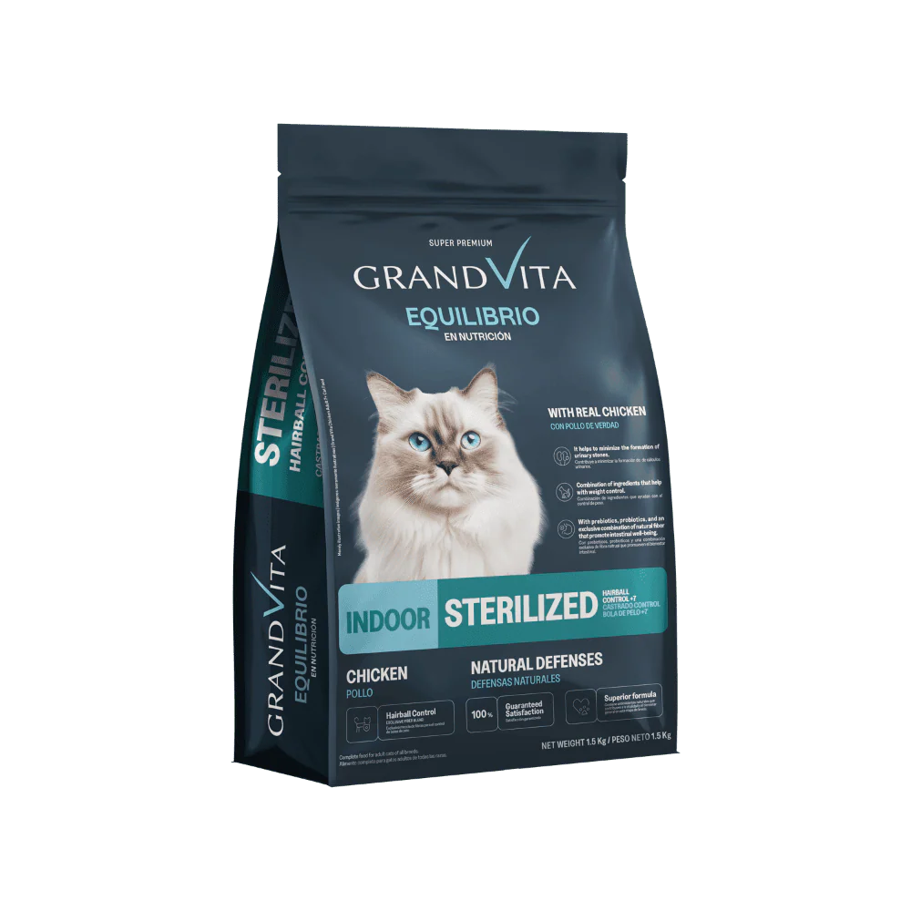 Comida para Gato Adulto Senior Castrado Grand Vita Equilibrio 1,5 Kg - Image 2