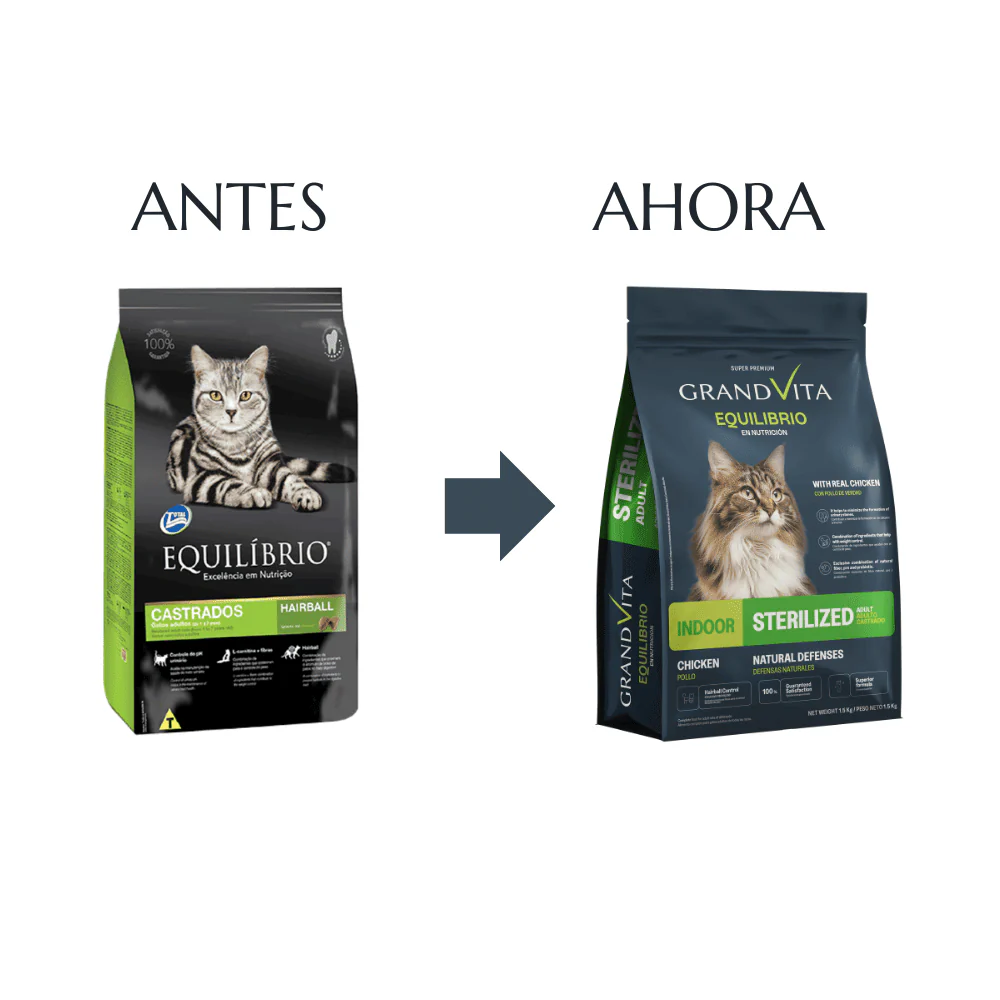 Comida para Gato Adulto Castrado Grand Vita Equilibrio 1,5 Kg