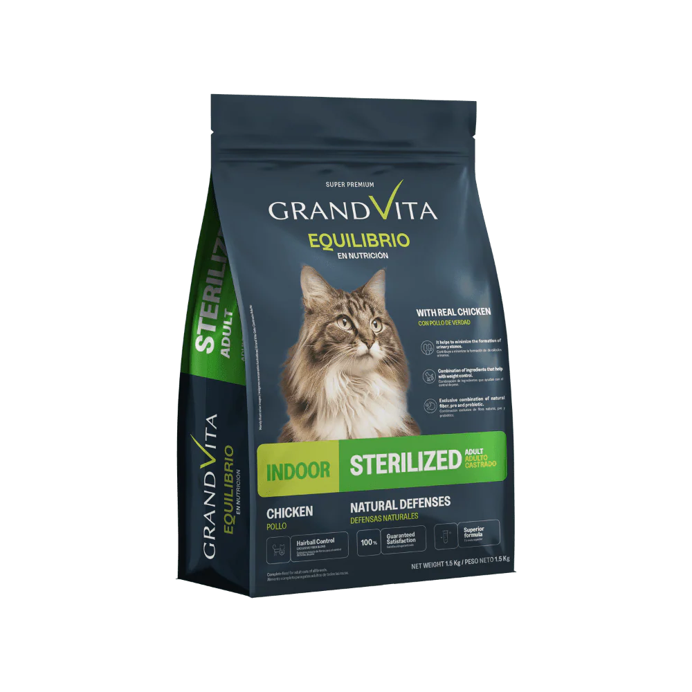 Comida para Gato Adulto Castrado Grand Vita Equilibrio 1,5 Kg - Image 2