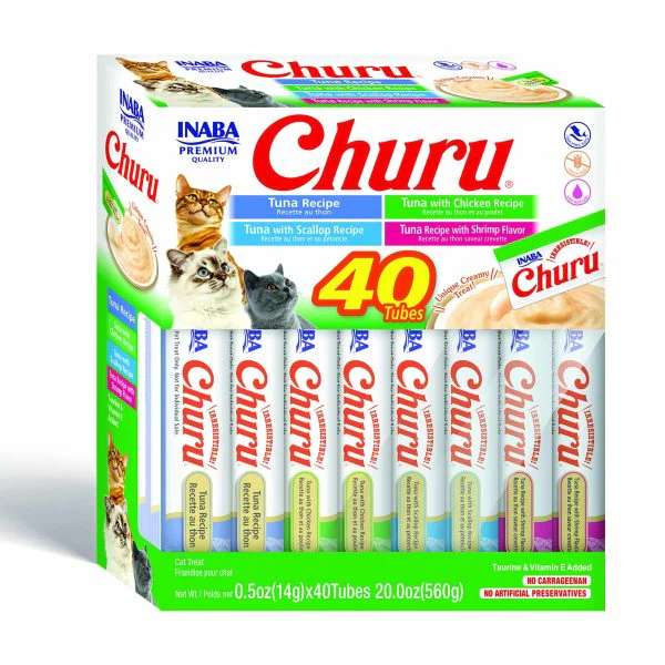 Snack Para Gato Churu Atún Y Mariscos 40 Und Surtidos