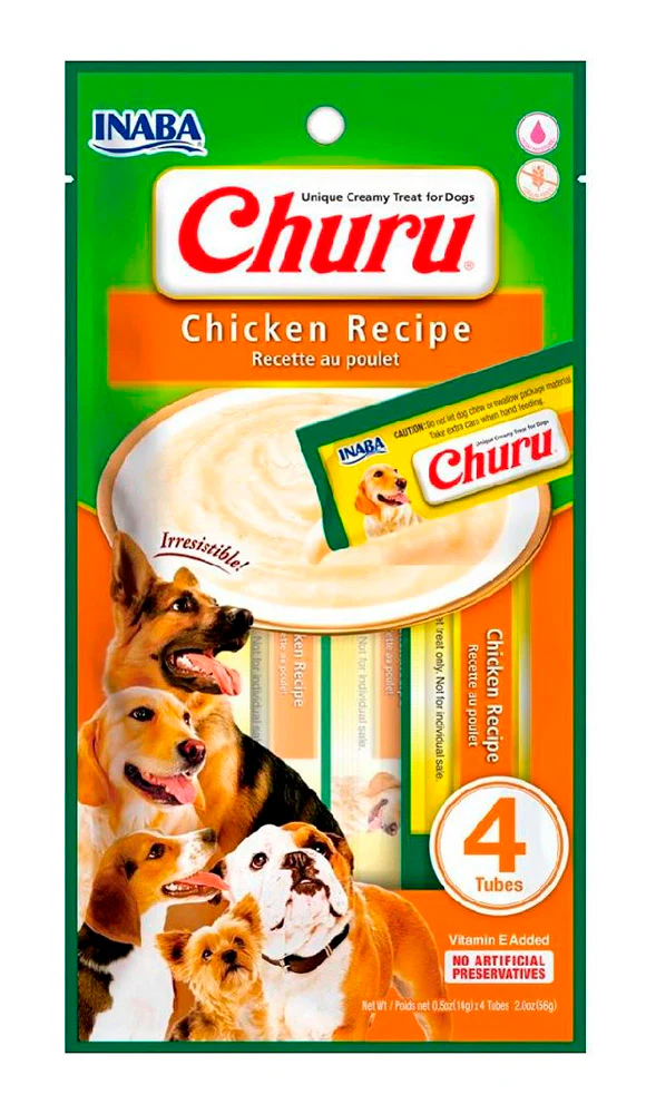 Snack Para Perro Churu Sabor A Pollo 56 Gr 4 Und