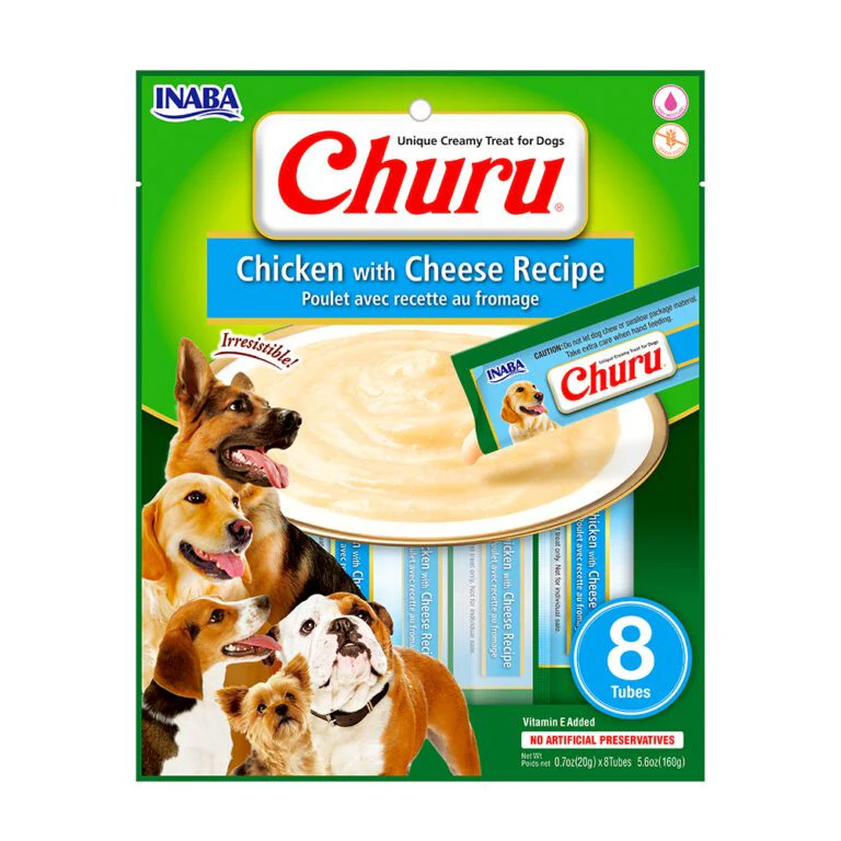 Snack Para Perro Churu Sabor Pollo Y Queso 8 Und
