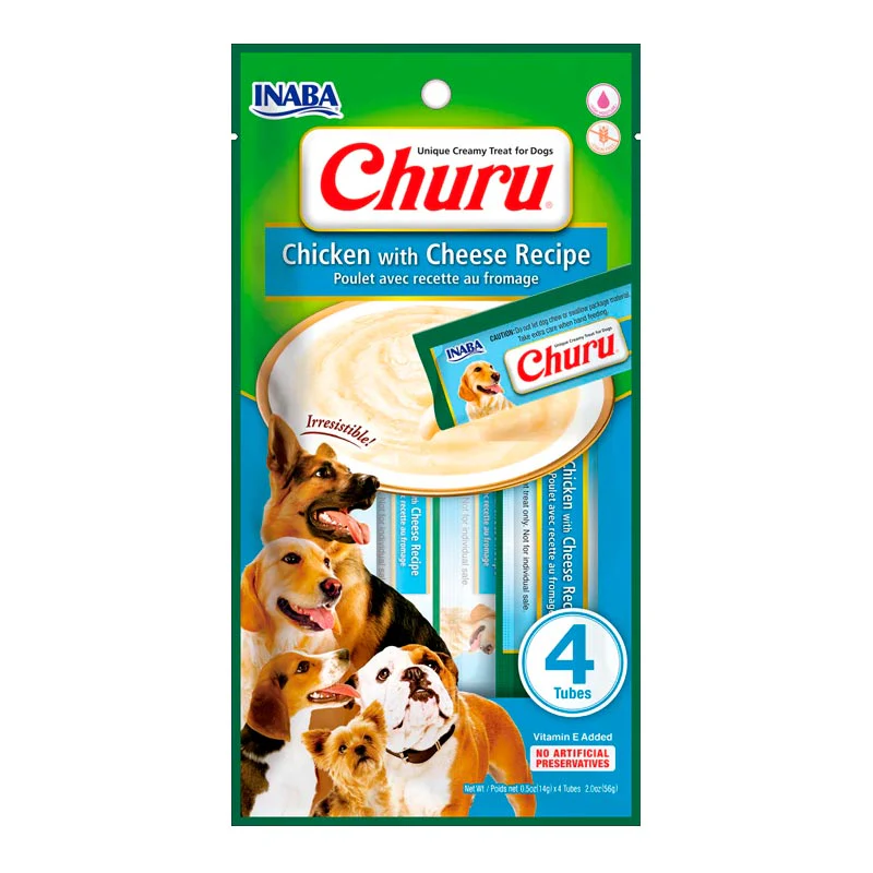 Snack Para Perro Churu Sabor Pollo Y Queso 4 Und
