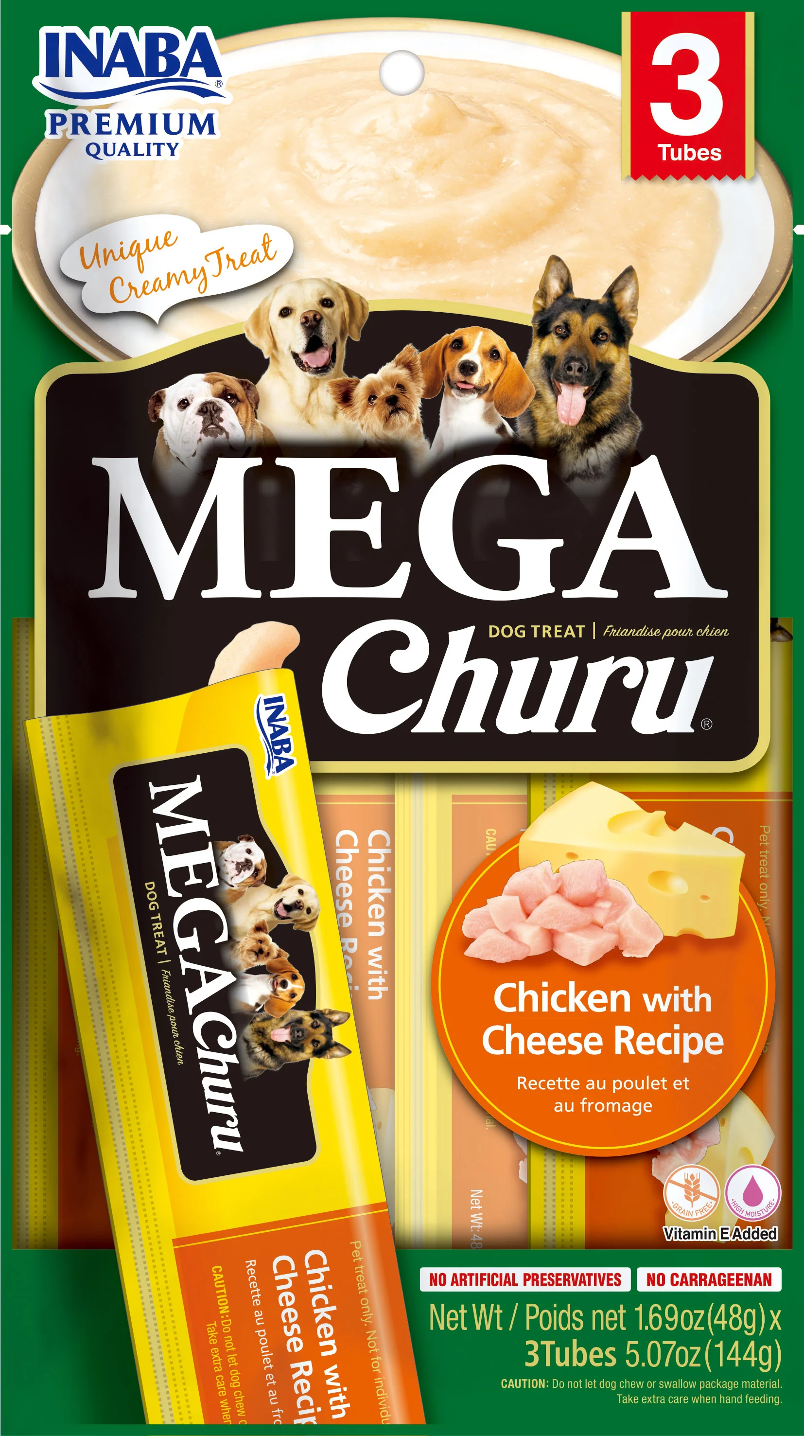Snack Mega Para Perro Churu Sabor Pollo Y Queso 4 Und