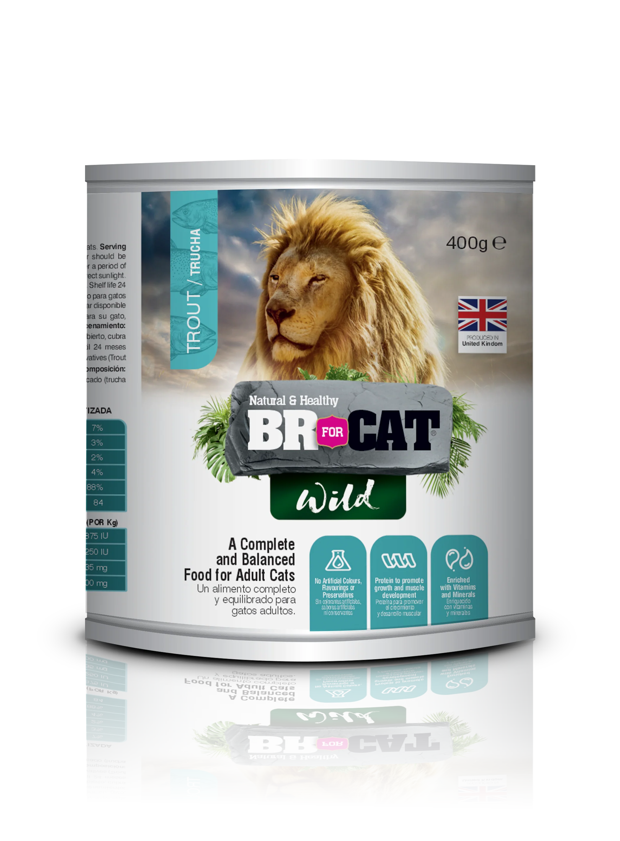 Comida Húmeda Para Gato Lata Br For Cat Wild Trucha 400g
