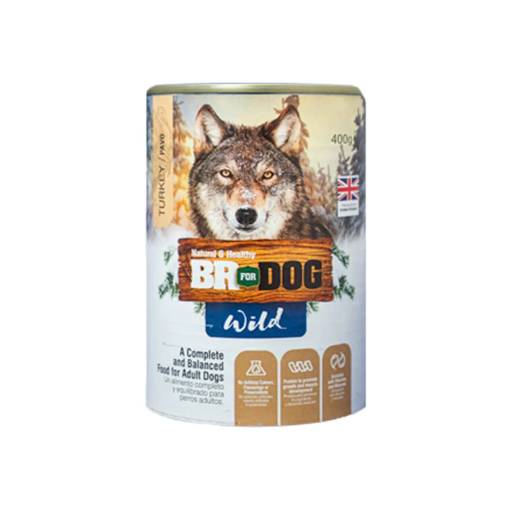 Comida Húmeda Para Perro Lata Br For Dog Wild Pavo 400g