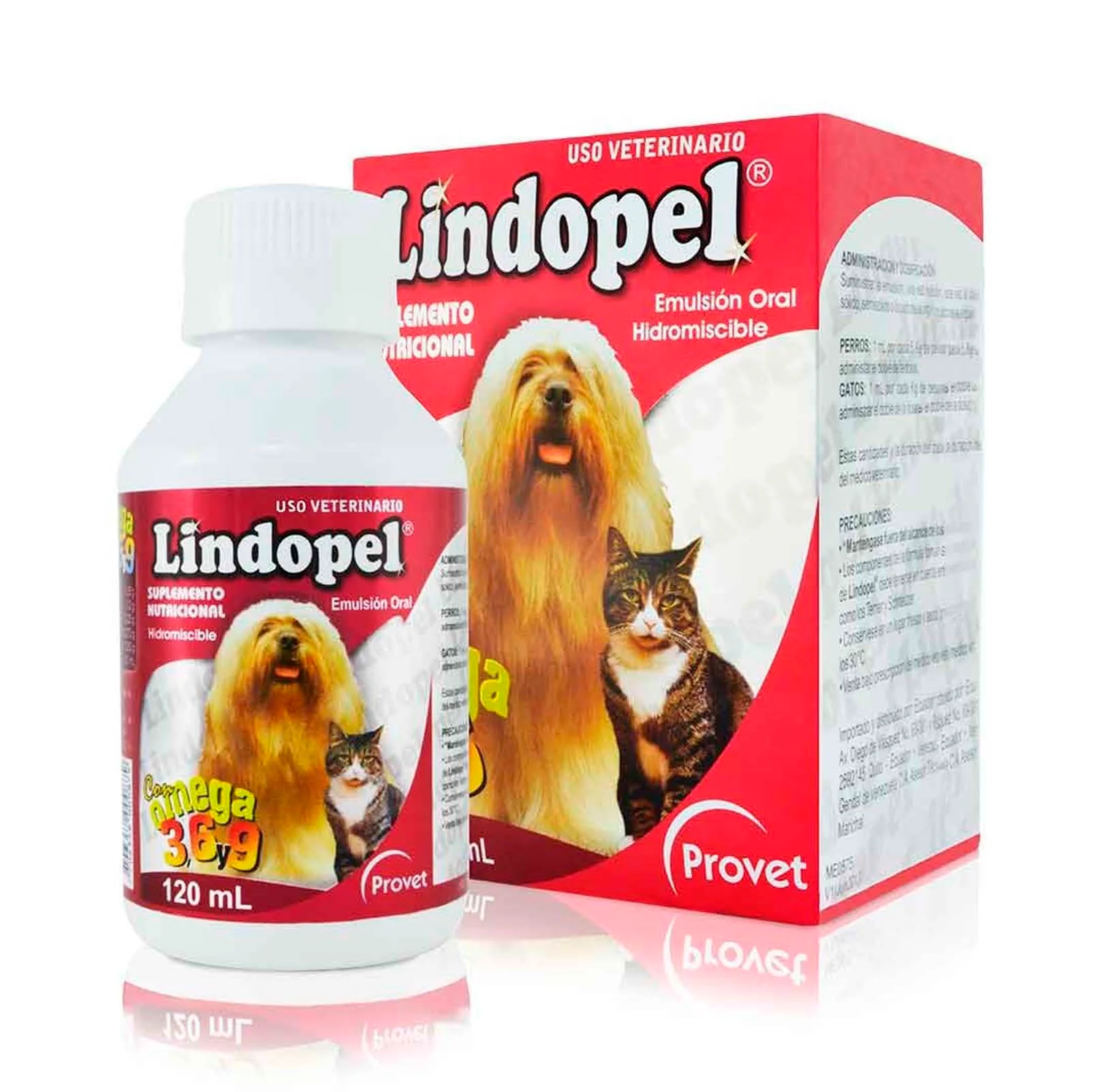 Medicamento Perro Y Gato Lindopel Emulsión X 120 Ml