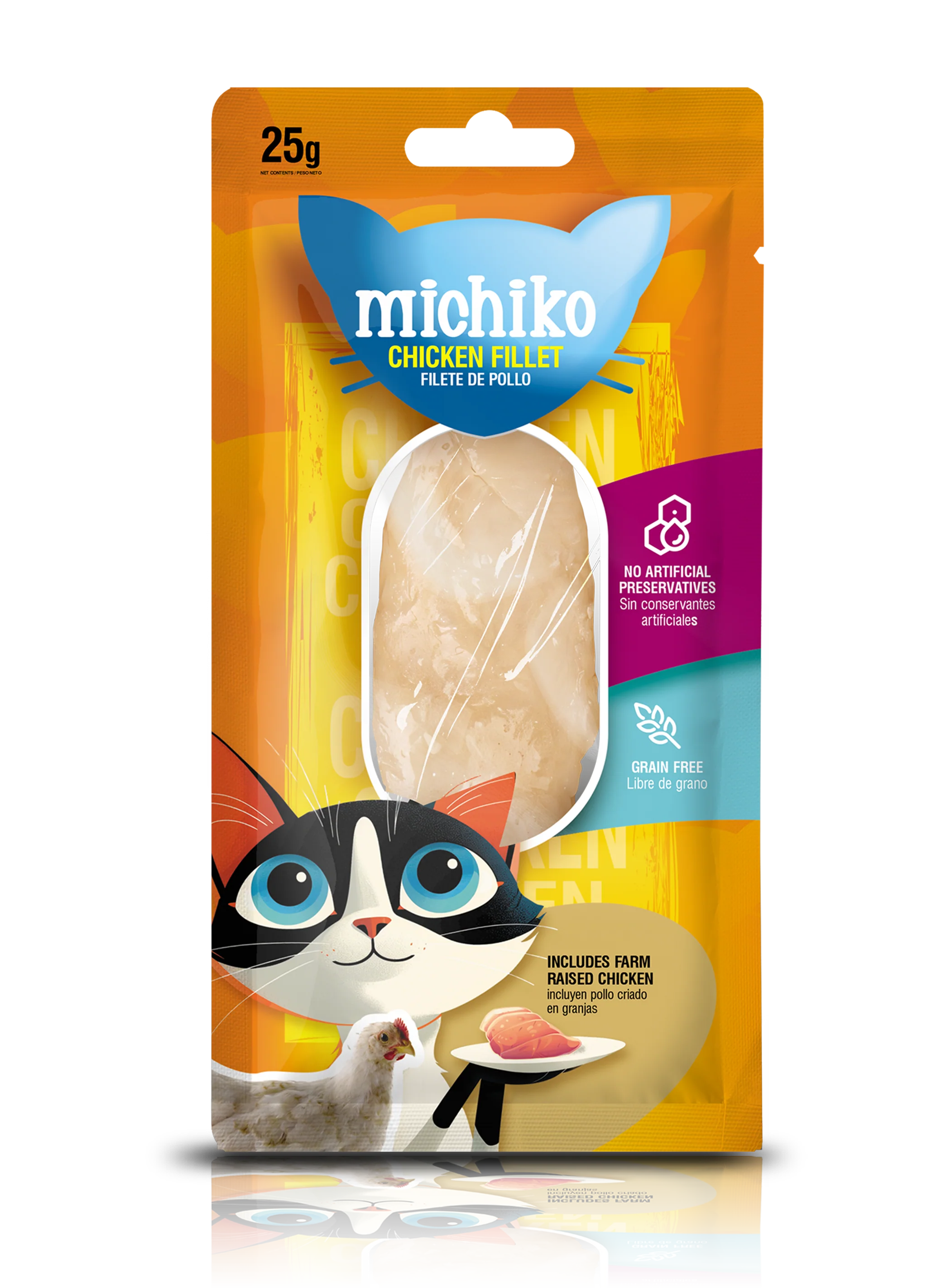 Snack Para Gato Michiko Filete De Pollo 25 G