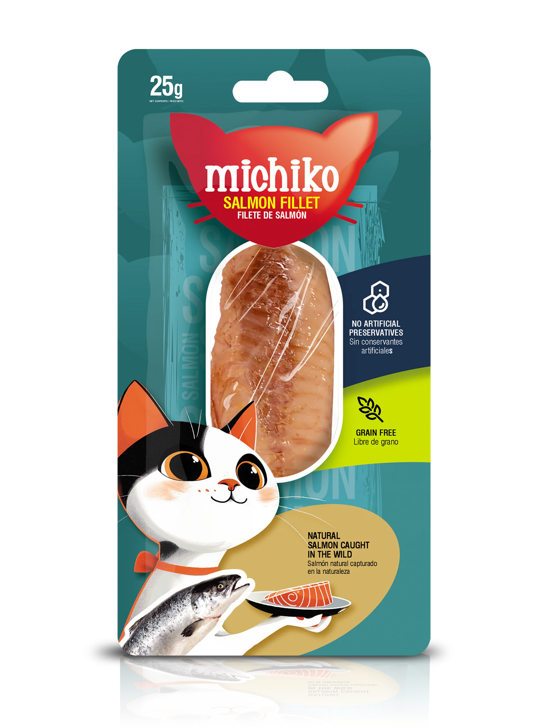 Snack Para Gato Michiko Filete De Salmón 25 G