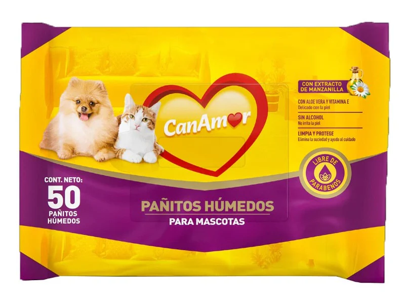 Pañitos Húmedos Para Perro Y Gato Canamor X 50 Unds