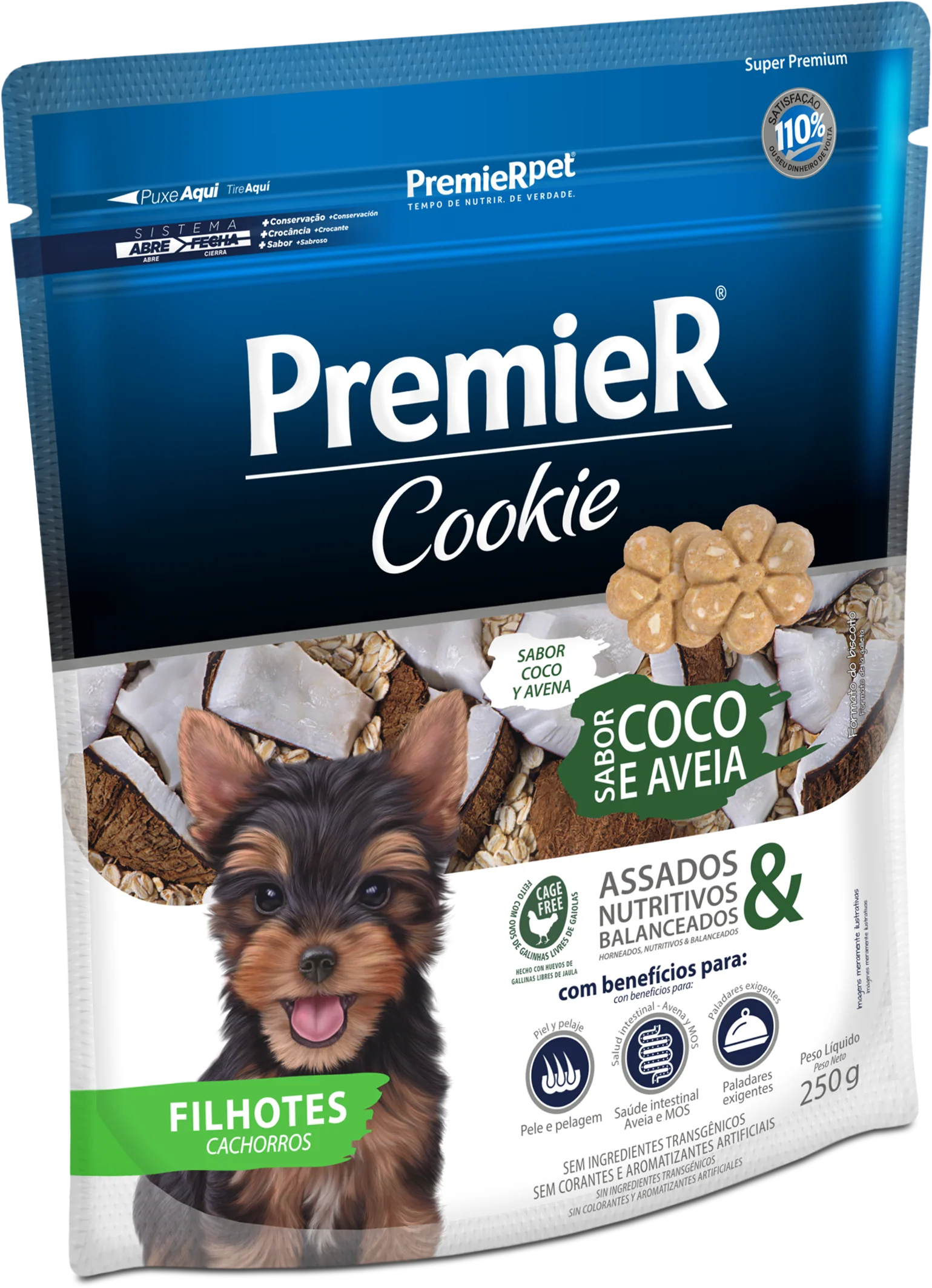 Snack Para Perro Cachorro Premier Cookie Coco / Avena 250g