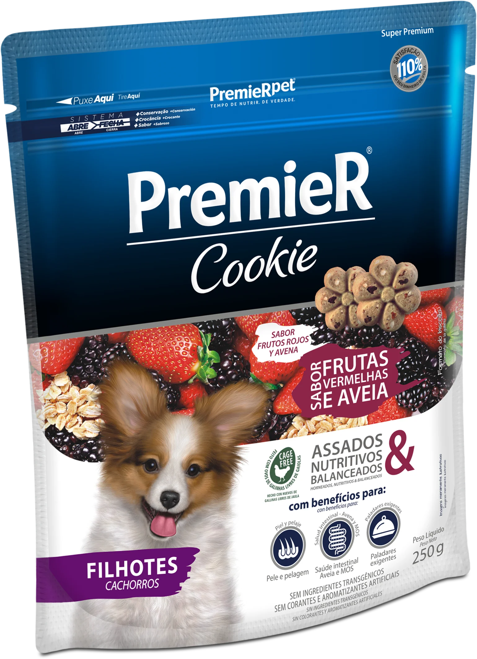 Snack Para Perro Cachorro Premier Cookie Frutos Rojos 250g