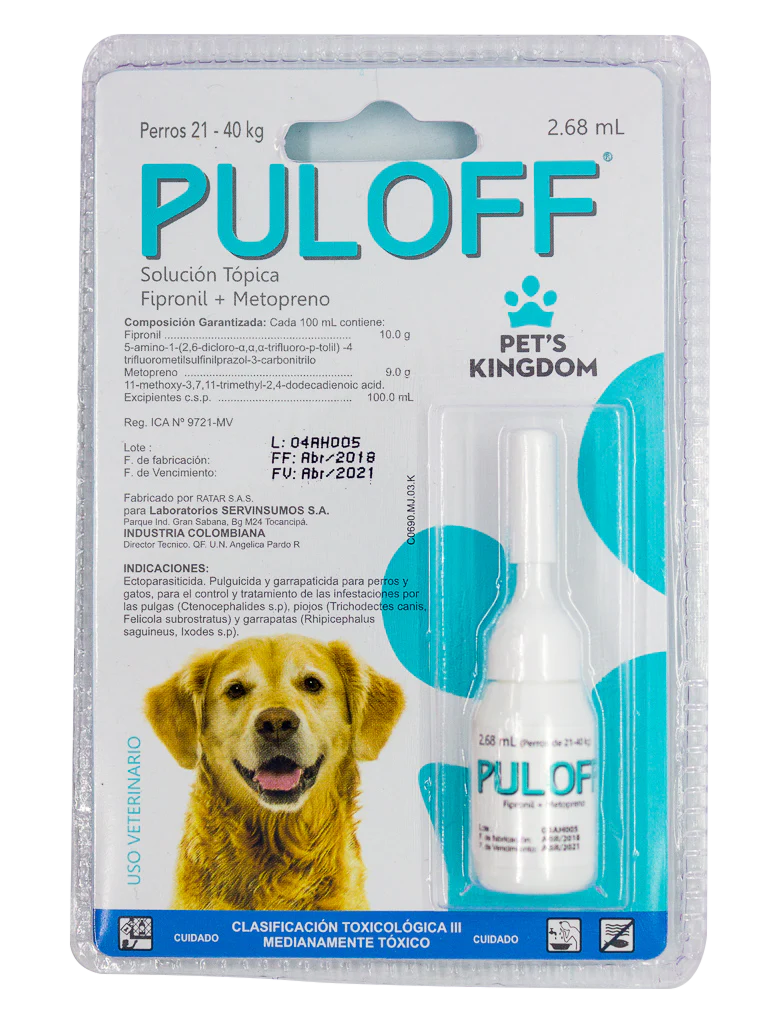 Antipulgas Y Garrapatas Perro Pulo - 2.68 Ml (21 - 40 Kg)