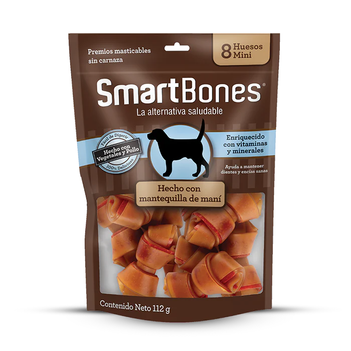 Smartbones Hueso Mini Mantequilla De Maní X 8 Und