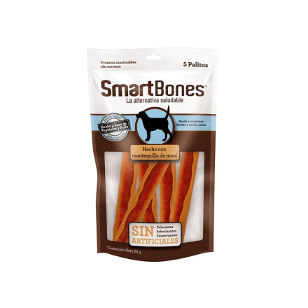 Snack Para Perro Smartbones Sin Artificiales Mantequilla 2pk