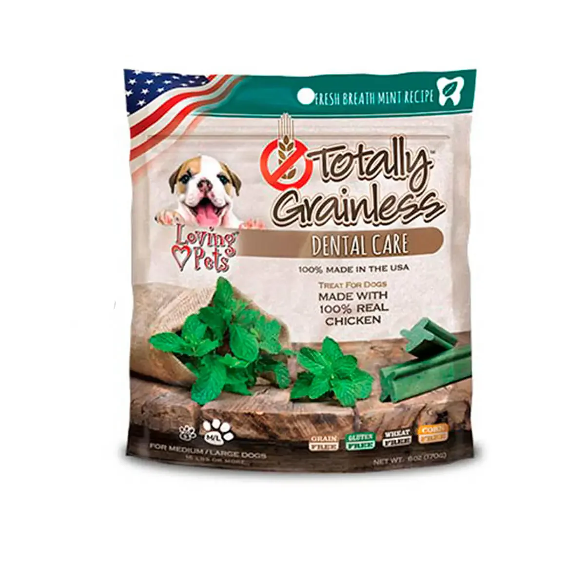 Totally Dog Snack Pollo/Menta M-L 6 Oz